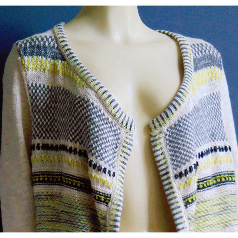 Anthro Moth Metallic Chaux Cardigan XL - Picture 5 of 8